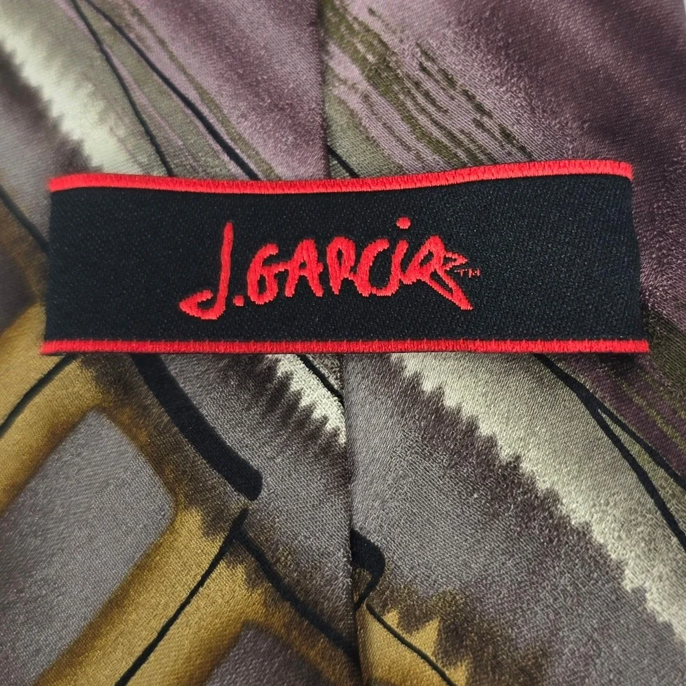 J.‎ Garcia Man with Green Turtleneck Tie Purple Green Silk Limited Edition Y2K